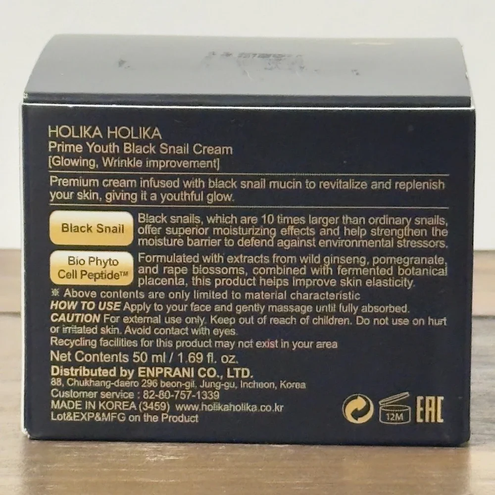 Holika Holika Prime Youth Black Snail Face Cream 50ml 1.69oz Anti-Aging NEW